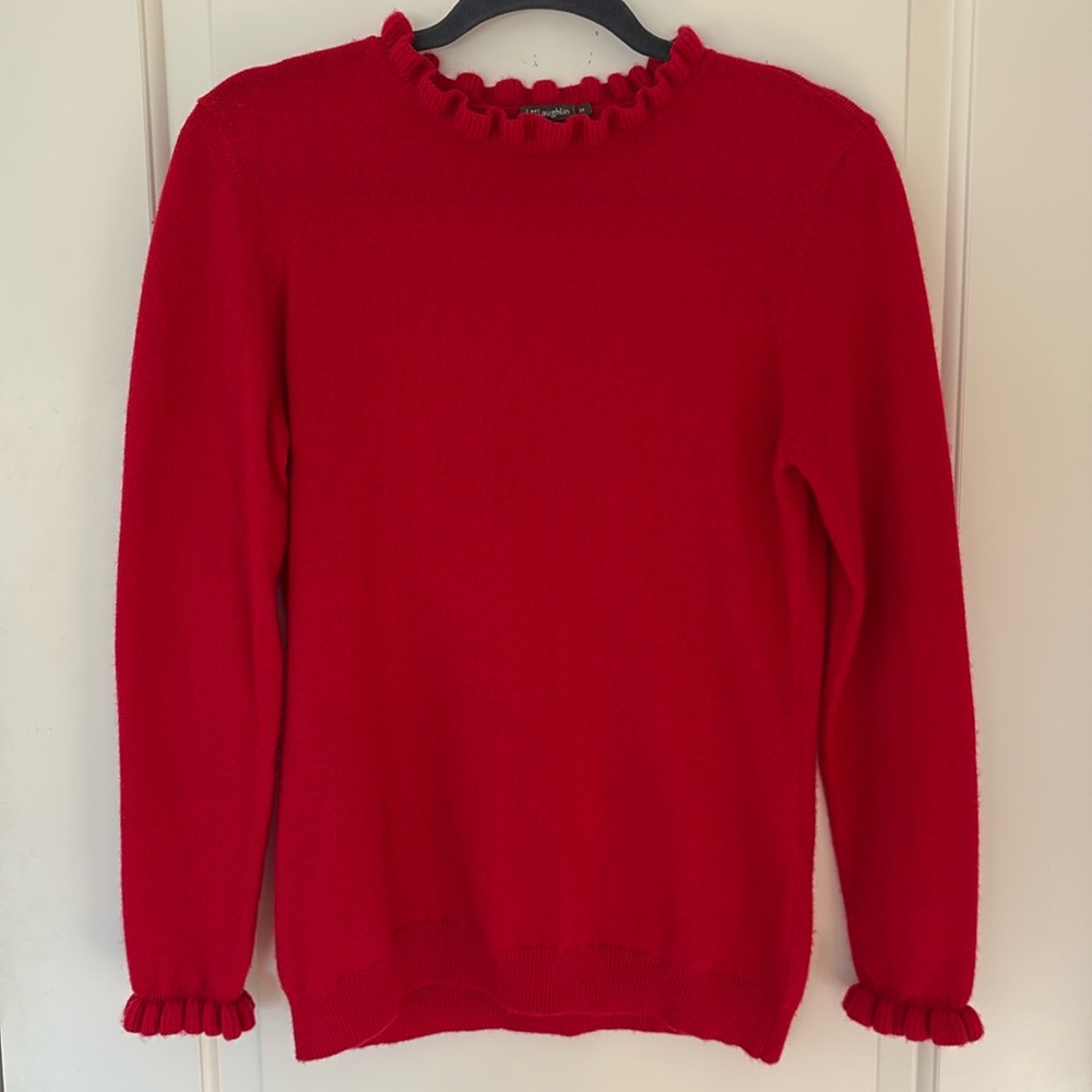 J. McLaughlin Red Cashmere Sweater